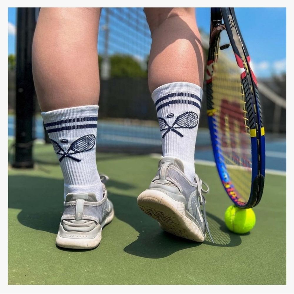 ChalkTalkSPORTS Tennis Crew Socks - Crossed Racquets